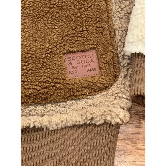 Scotch and Soda Amsterdam Sherpa Color Block Teddy Bomber Men's Jacket XL - Picture 9 of 12